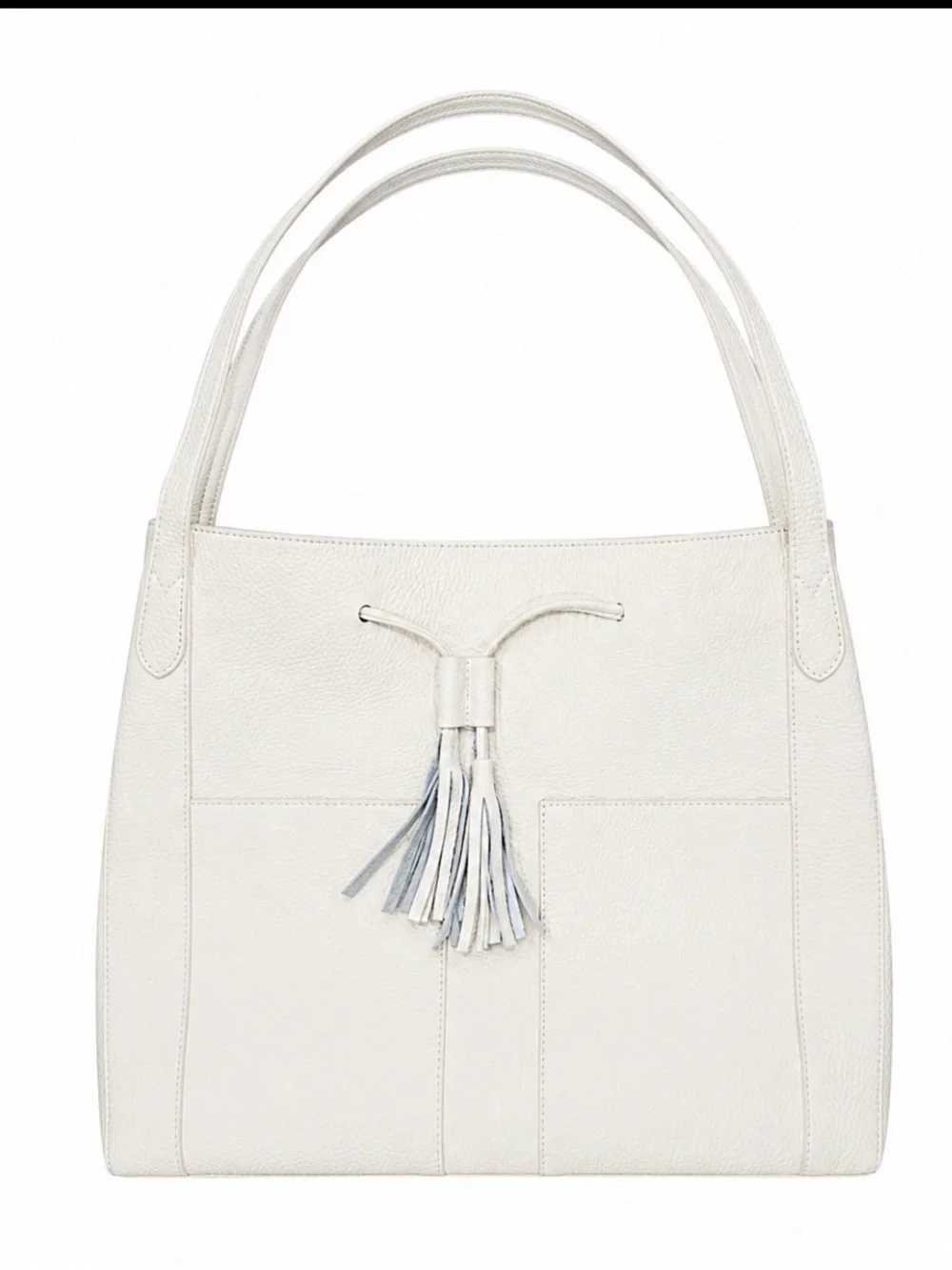 Laggo Andrea Hobo Shoulder Bag Creamy White Pebbled Leather